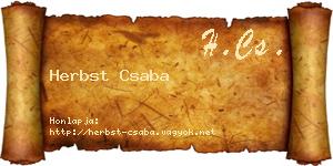 Herbst Csaba névjegykártya